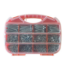 Coffret 900 vis agglo tête fraisée anti-fendage filetage complet zingué - Viswood