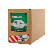 Boite 50 chevilles tous supports Frapex M Ø8 x 110mm Red Head