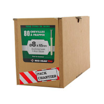 Boite 80 chevilles tous supports Frapex M Ø8 x 65mm Red Head