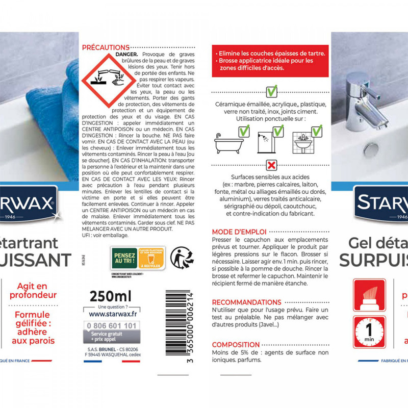 Détartrant Surpuissant Gel WC Starwax