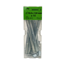 Boite 10 boulons TRCC 10 x 120mm zingué - Viswood