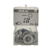 Boite 25 rondelles tôle Ø 12 inox A2 - Viswood