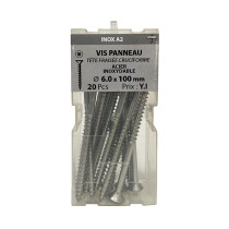 Boite 20 vis agglo 6 x 100mm tête fraisée pozidriv inox A2 - Vissal
