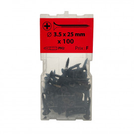 Boite 250 vis plaque de plâtre 4,8 X 130mm - phosphate noir