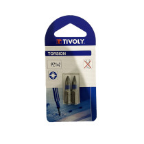 Lot 2 embouts de vissage torsion PZ1 25mm Tivoly