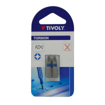 Lot 2 embouts de vissage torsion PZ2 25mm Tivoly