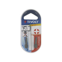 Lot 2 embouts de vissage torsion PH1 25mm Tivoly
