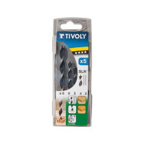 Coffret 5 pcs forets bois gradués SLR Tivoly