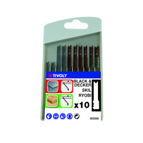 Coffret 10 lames scie sauteuse attache U Tivoly