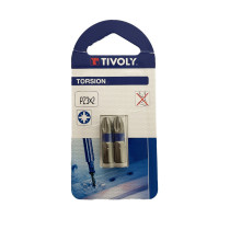 Lot 2 embouts de vissage torsion PZ3 25mm Tivoly