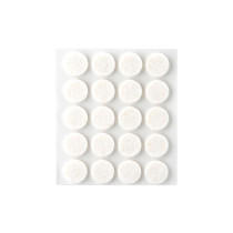 Lot 20 patins en feutre rond adhésif en laine blanc Ø17mm - Inofix