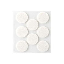 Lot 8 patins en feutre rond adhésif en laine blanc Ø27mm - Inofix