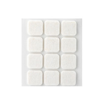 Lot 12 patins en feutre adhésif en laine blanc 22 x 22mm - Inofix