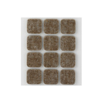 Lot 12 patins en feutre adhésif en laine marron 22 x 22mm - Inofix