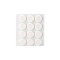Lot 12 patins en feutre rond adhésif en laine blanc Ø22mm - Inofix