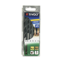 Coffret 5 pcs forêts bois hexagonaux Tivoly