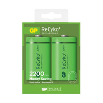 Lot de 2 piles rechargeables économiques D GPBM ReCyko