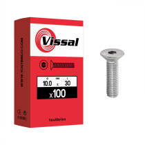 Boite 100 vis 6 pans creux 10 X 30mm FHC 10.9 zingué - Vissal