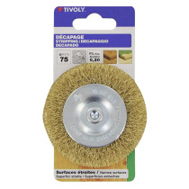 Brosse circulaire bois & laiton pour perceuse Ø75mm Tivoly