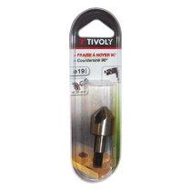 Fraise conique 90° carbone pour bois Ø19mm Tivoly