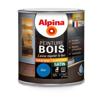 Peinture bois Alpina 0,5L satin azur - Fabrication française