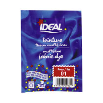 Teinture pour tissus multifibres rouge Ideal 15g