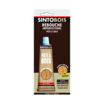 Pâte à bois rebouche imperfections chêne foncé sous blister Sintobois 80g