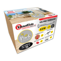 Pack terrasse complet 15m2 600 vis inox A2 5 x 50mm + accessoires - Vissal