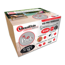 Pack terrasse complet 15m2 600 vis inox A2 5 x 60mm + accessoires Vissal