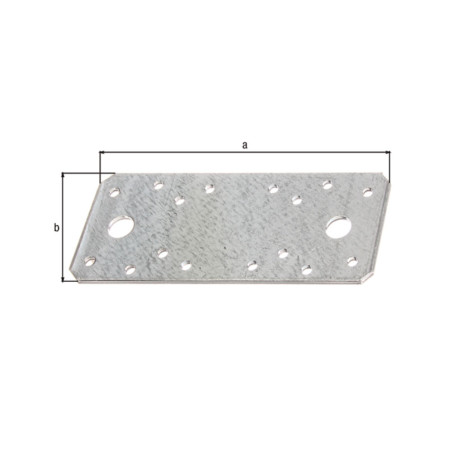 Platine d'assemblage 133 x 55 x 2,5 mm galvanisé - Alberts