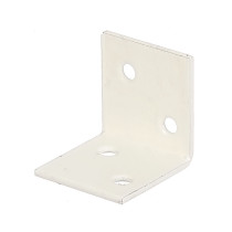 Équerre large blanche côté égaux 30 x 30 x 30mm phosphaté zinc plastifié - Alberts
