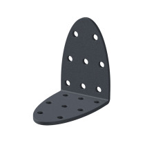 Équerre multi-trous graphite 60 x 60 x 40 x 2,5mm Ovado galvanisé plastifié - Alberts