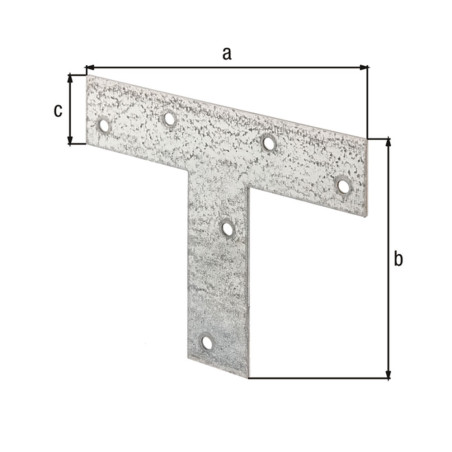 Platine d'assemblage en T 140 x 110 x 30mm galvanisé - Alberts