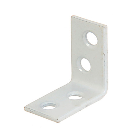 Boite 12 équerres de chaise blanches 40 x 40 x 15mm phosphaté zinc plastifié - Alberts
