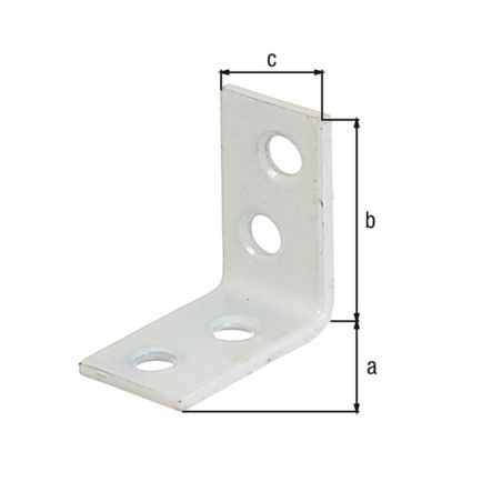 Boite 12 équerres de chaise blanches 40 x 40 x 15mm phosphaté zinc plastifié - Alberts