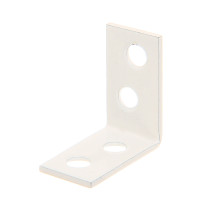 Équerre de chaise blanche 60 x 60 x 16mm phosphaté zinc plastifié - Alberts