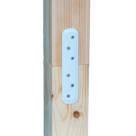 Platine d'assemblage emboutie blanche 180 x 40 x 2mm plastifié - Alberts