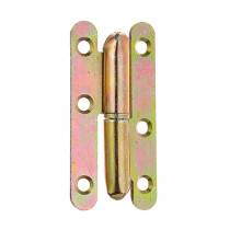 Paumelle universelle Paris gauche 80 x 40 x 2,5mm galvanisé bichromaté - Alberts