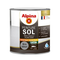 Peinture sol Alpina 0,5L satin gris béton - Fabrication française
