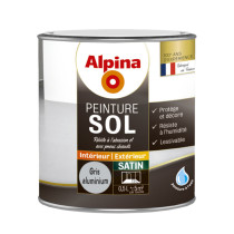Peinture sol Alpina 0,5L satin gris aluminium - Fabrication française