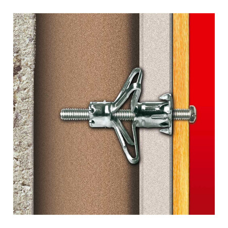 10 chevilles métal à expansion Ø4 x 33mm + vis M4 Ø4 x 40mm Molly