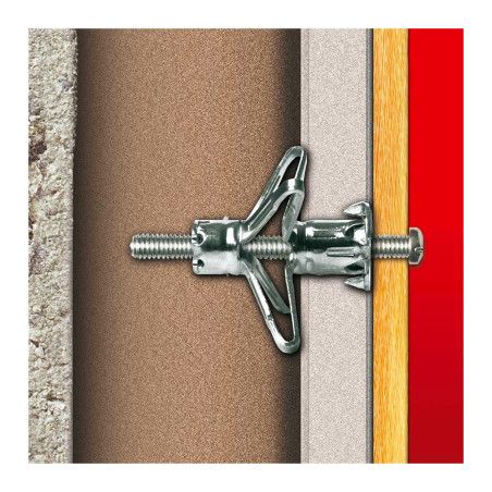 10 chevilles métal à expansion Ø6 x 34mm + vis M6 Ø6 x 43mm Molly