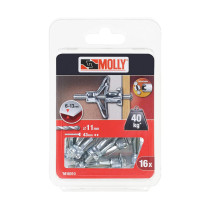 16 chevilles métal à expansion Ø5 x 36mm + vis M5 Ø5 x 43mm Molly