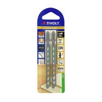 Lot 2 lames ajourées scie sauteuse T bois mélaminé 100mm Tivoly