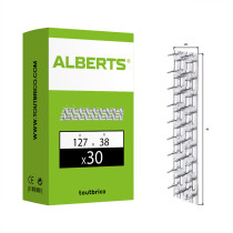 Boite 30 plaques à clouer 127 x 38mm galvanisé - Alberts