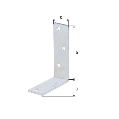 Boite 20 équerres de poutre côtés inégaux 75 x 150 x 40mm galvanisé bichromaté - Alberts