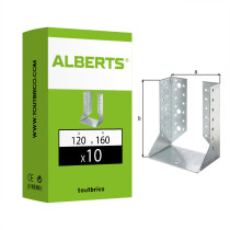 Boite 10 supports U ailes intérieures 120 x 160mm galvanisé - Alberts