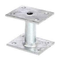 Pied de poteau Ø27mm 70 x 90mm galvanisé - Alberts