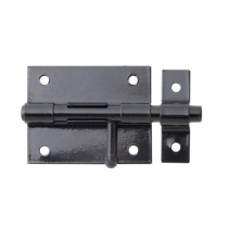 Verrou box bouton 70 x 100mm noir - Alberts
