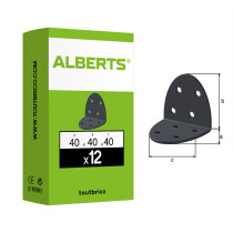 Boite 12 équerres d\'assemblage graphite 40 x 40 x 40mm Ovado galvanisé plastifié - Alberts